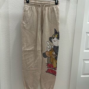 Tom & Jerry Kids Beige Joggers